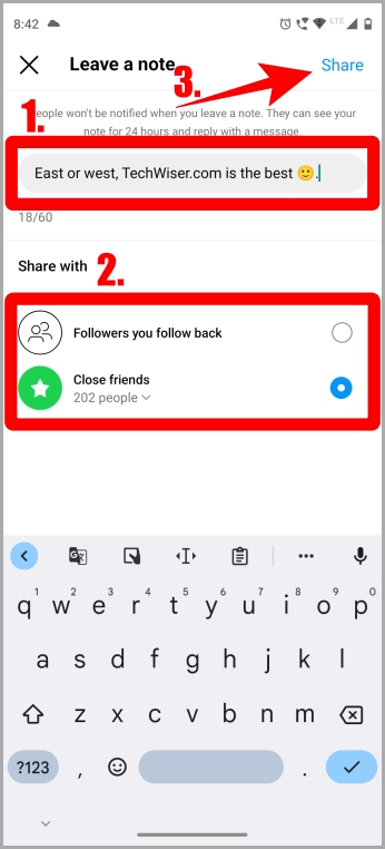 Deja una nota Instagram