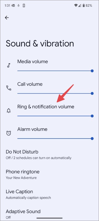 Volumen de anillo y notificación en Android