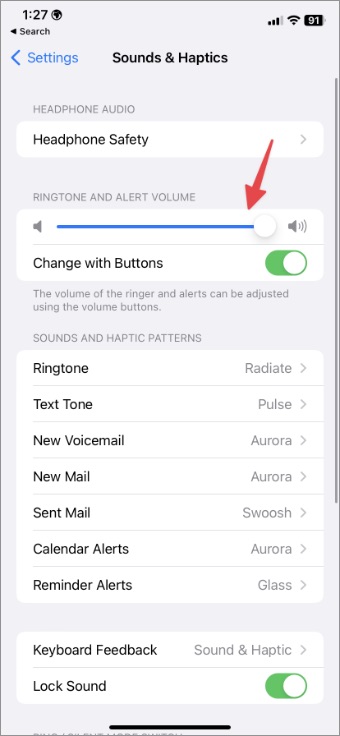 Aumentar el volumen del timbre en el iPhone