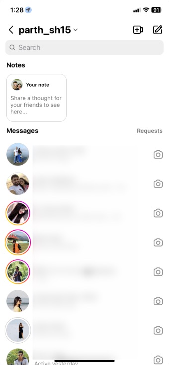 Abrir mensajes de Instagram
