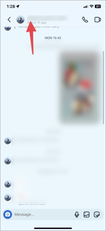 Seleccione el contacto de Instagram