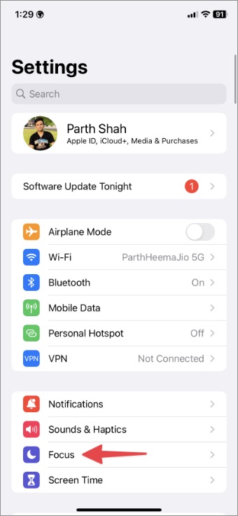 Abrir enfoque en iPhone