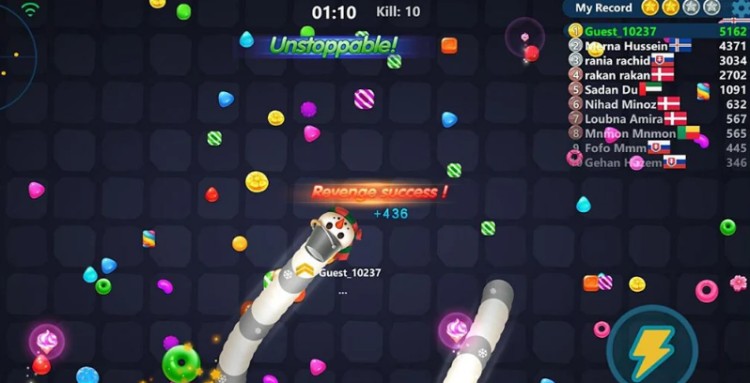 juego de juegos de caramelo de serpiente