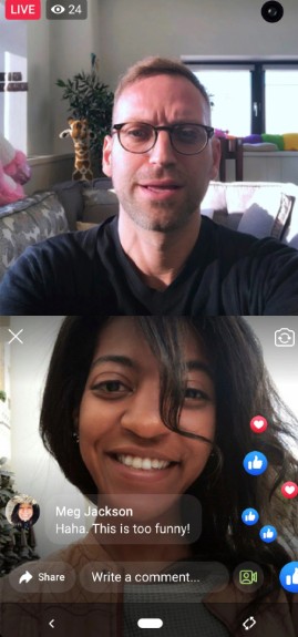 Usar habitaciones de Facebook para videollamadas