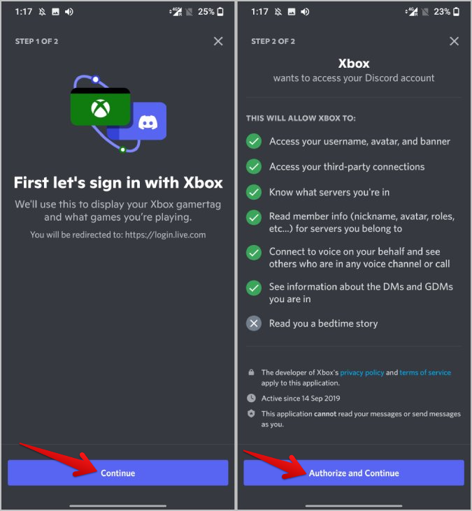 Autorizar la conexión Discord y Xbox