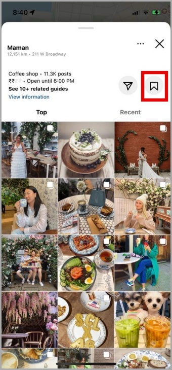 Marque una cuenta comercial en el mapa de Instagram