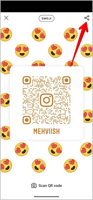 Instagram Perfil QR Código compartido