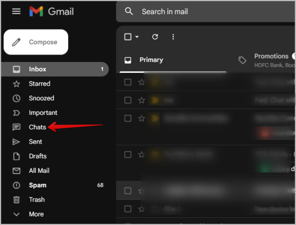 Apertura de chats en Gmail