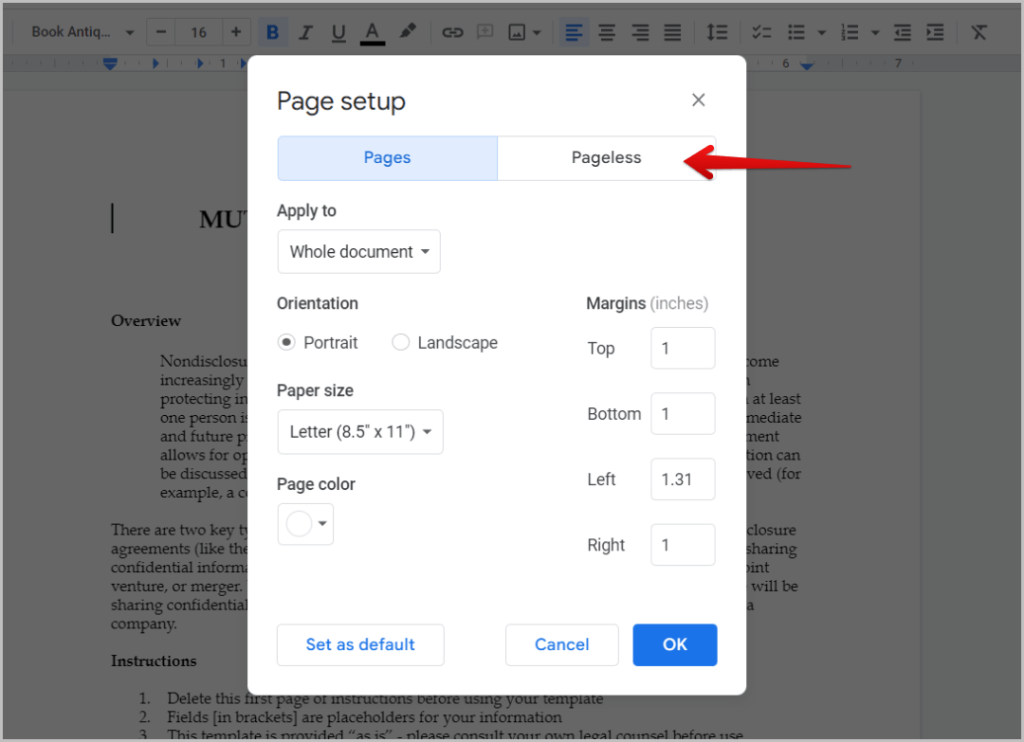 Hacer que Google Docs no falleciera