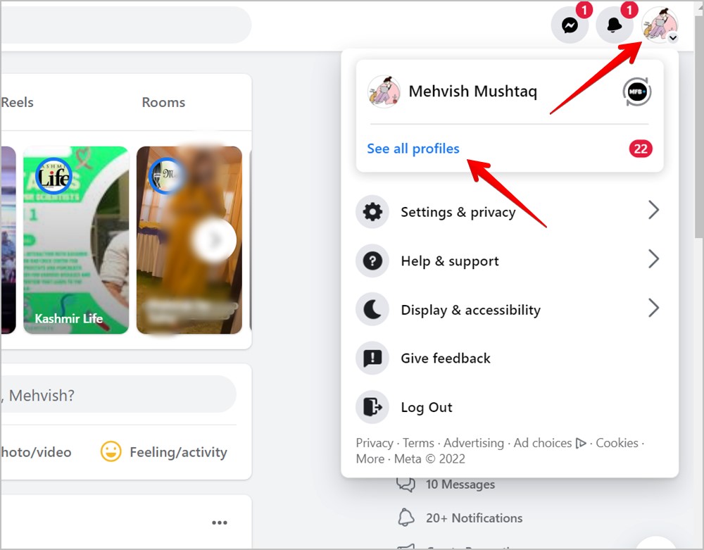 Computadora de Facebook Ver todos los perfiles