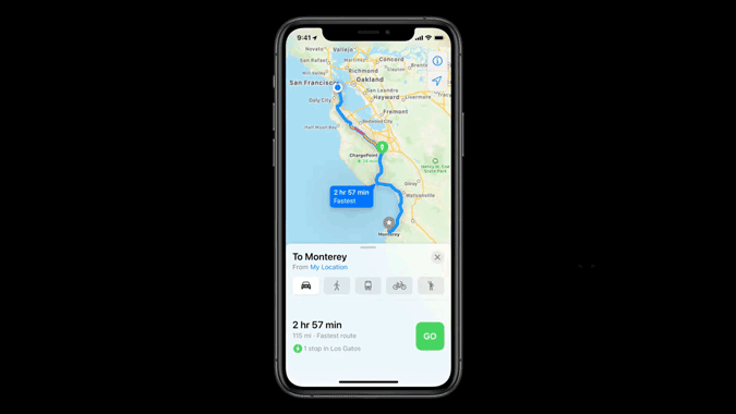 Funciones de runtvación de EV en Apple Maps