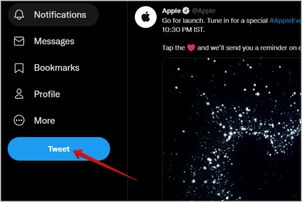 Tweeting en el escritorio de Twitter