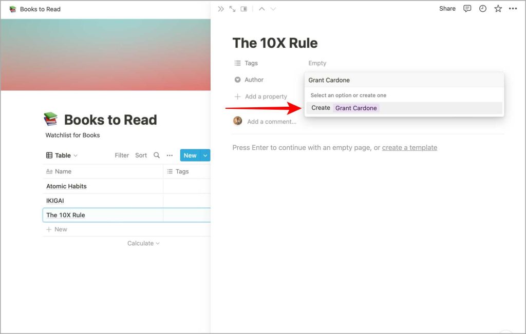 Crear base de datos en noción para principiantes
