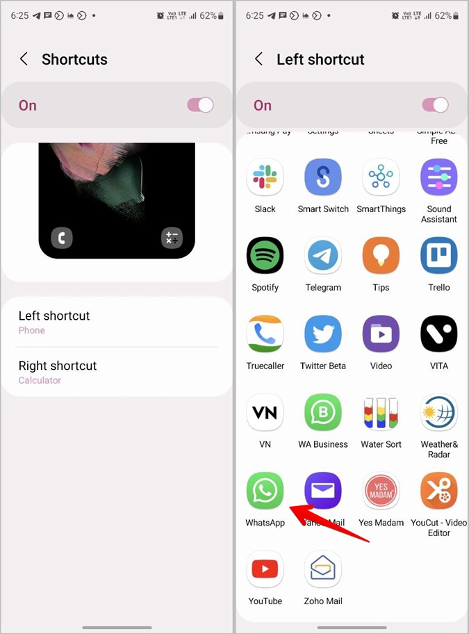 Samsung Bloquido de pantalla Actualización de whatsapp