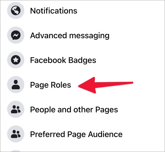 Seleccionar roles de página