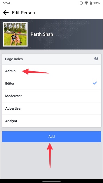 Agregue un administrador de Facebook Mobile