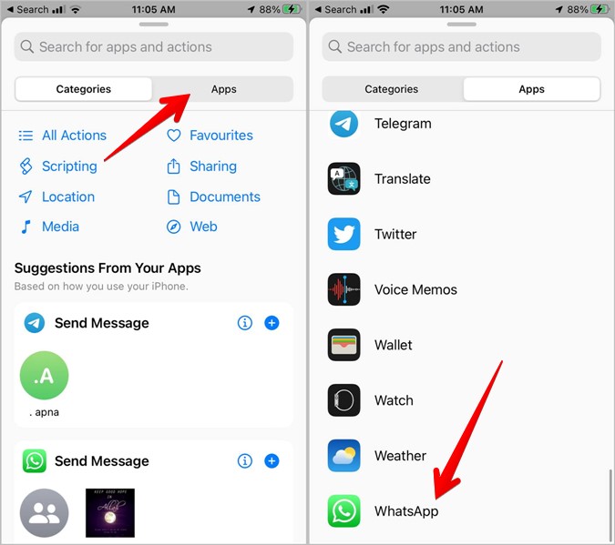 Atajo de iPhone WhatsApp