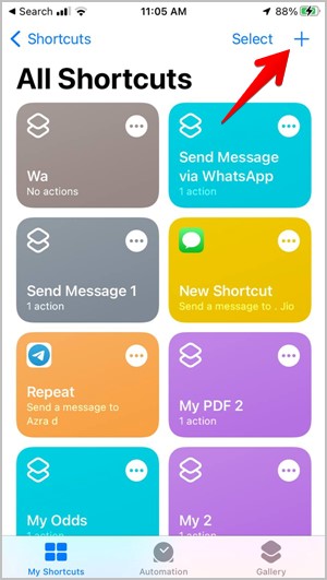 Atajo de iPhone Crear