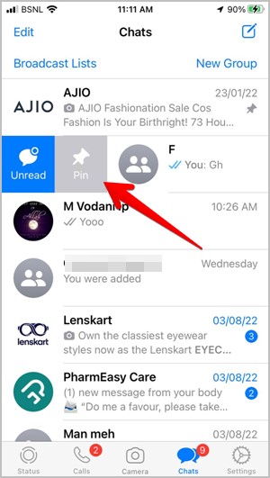 chat de whatsapp de iPhone
