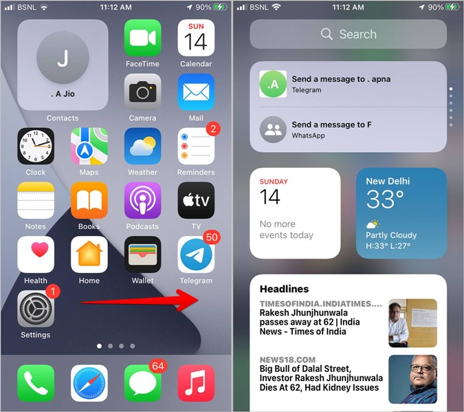 iPhone Today Ver abierto