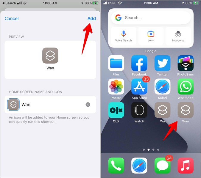 Pantalla de inicio de iPhone Actualización de whatsapp