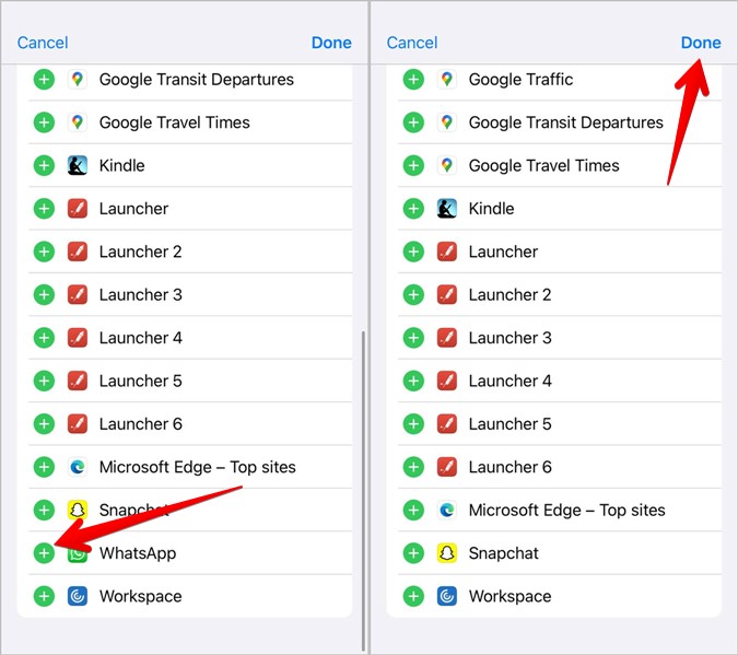 iPhone Today View Agregar whatsapp