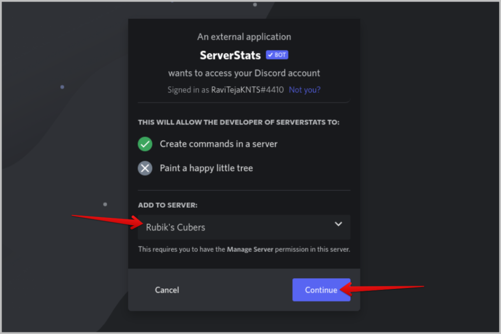 Agregar servidor de servidor al servidor Discord