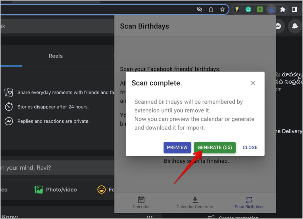 Generando el calendario de Facebook para importar al calendario de Google