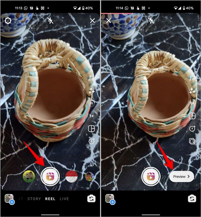 Instagram crea clips de carrete