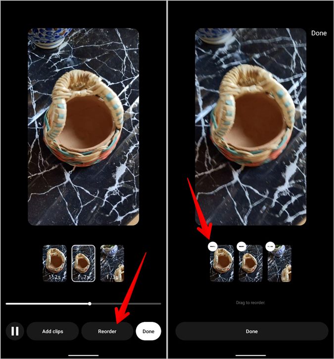 Clip de eliminación de carrete de instagram