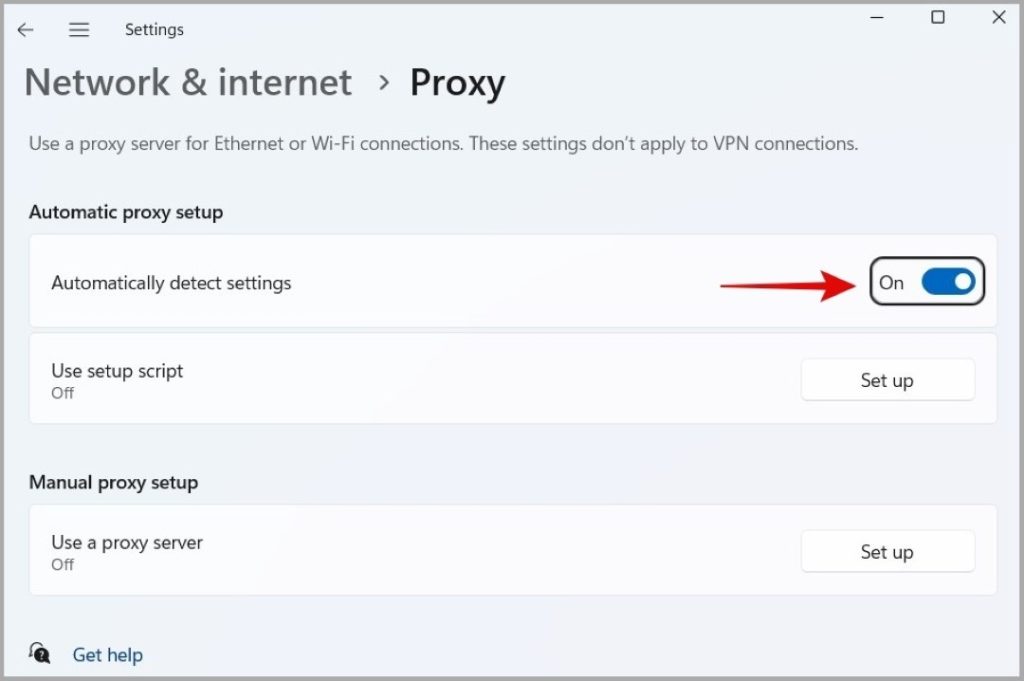 Configuración proxy en Windows 11