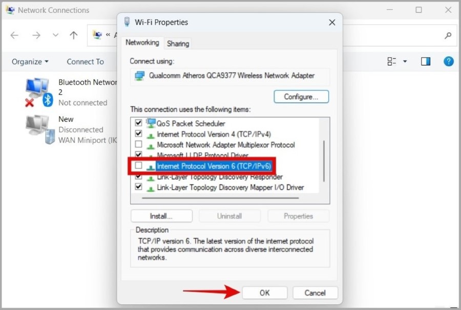 Deshabilitar IPv6 en Windows 11