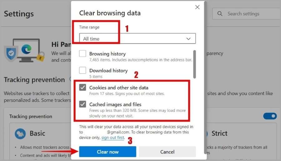 Borrar datos de navegación en Microsoft Edge