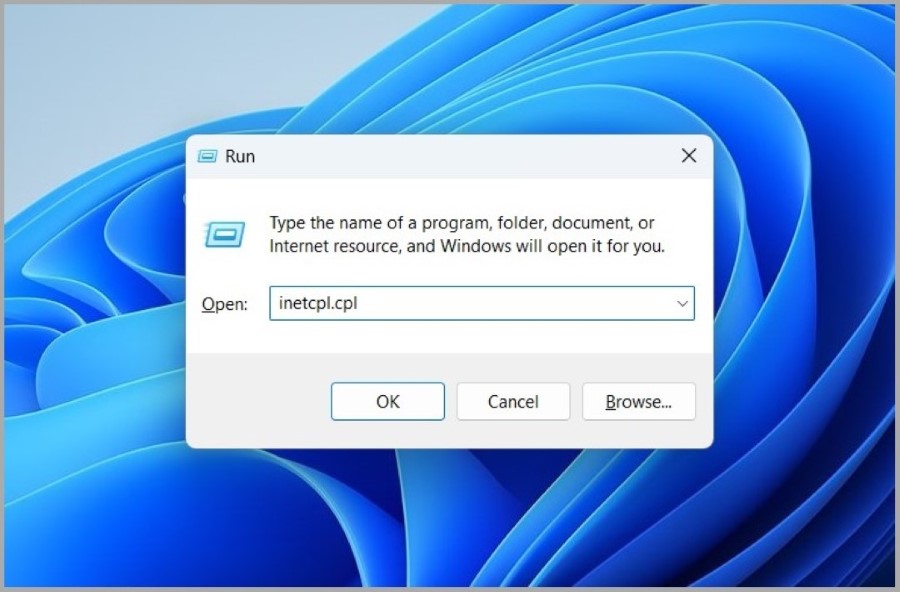 Abra las propiedades de Internet en Windows 11