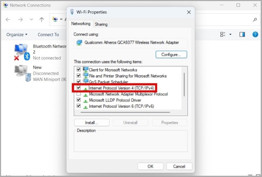 Abra las propiedades de Wi-Fi en Windows 11