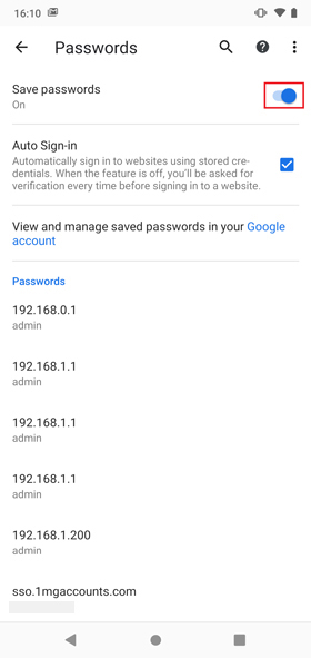 Cómo verificar la contraseña guardada en el teléfono móvil chrome