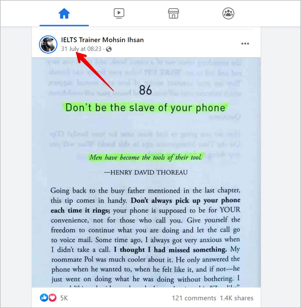 Enlace de Facebook para la hora de la PC PC