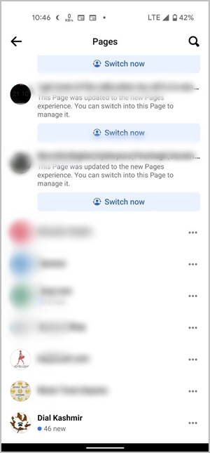 Facebook móvil tus páginas abiertas