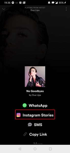 Instagram Music no está disponible en su región, comparta en la historia de Instagram