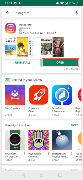 Instagram Music no está disponible en su región, descargada
