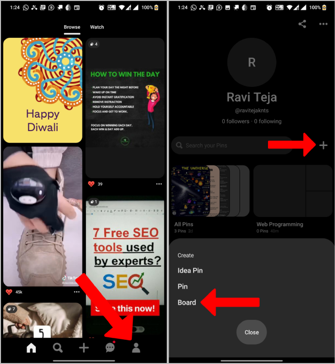 Creando una placa Pinterest en Mobile 