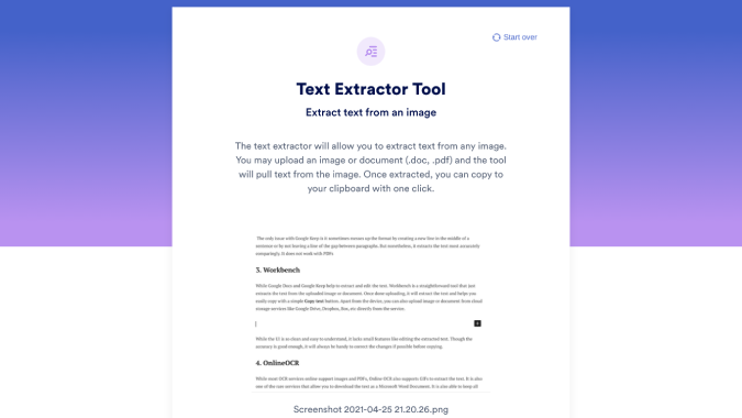 Extraer texto de PDF e imágenes utilizando Workbench