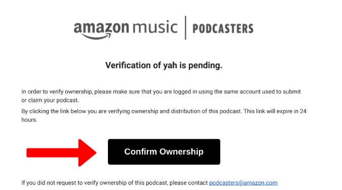 Verificar el correo electrónico para el podcast enviado
