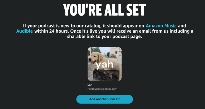 Podcast subido a Amazon Music