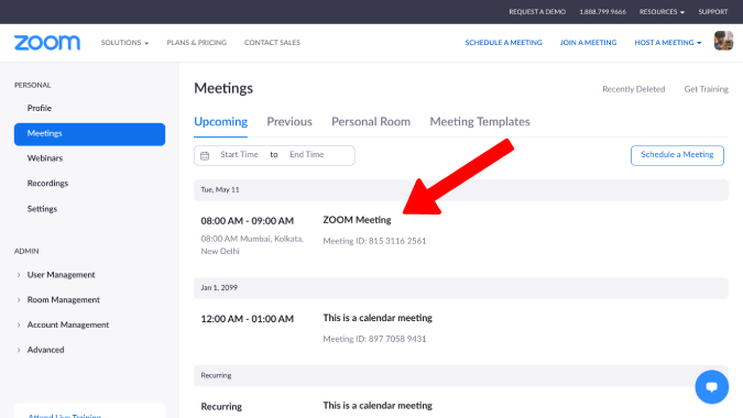 Reunión de zoom creada a partir de Google Calendar