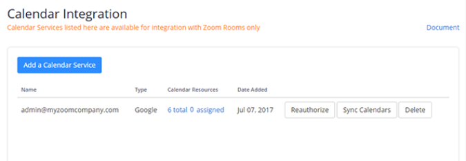 Google Calendar integrado en Zoom