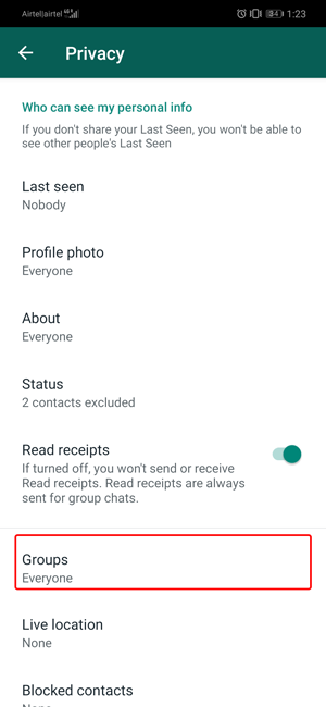 Evitar que la gente te agregue a grupos de whatsapp- grupos