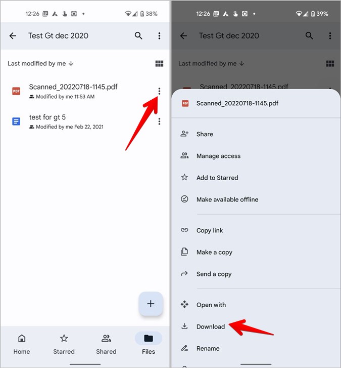 Compartir PDF de escaneos en Google Drive