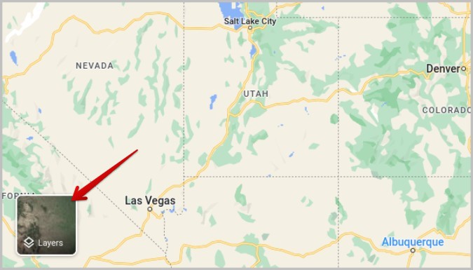 Opción de capas en Google Maps Aplicación web de escritorio 