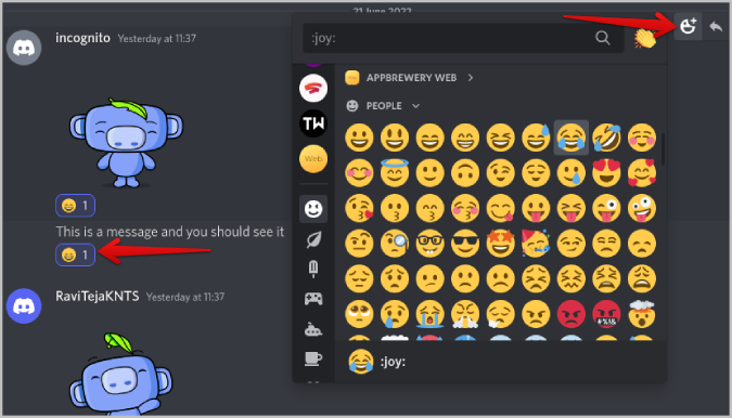 Reaccionar con los mensajes emojis WOT en Discord